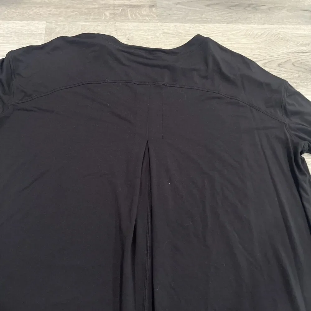 Lululemon Modal Pleated Back Long Sleeve Shirt Running Gym Yoga Black Size 10